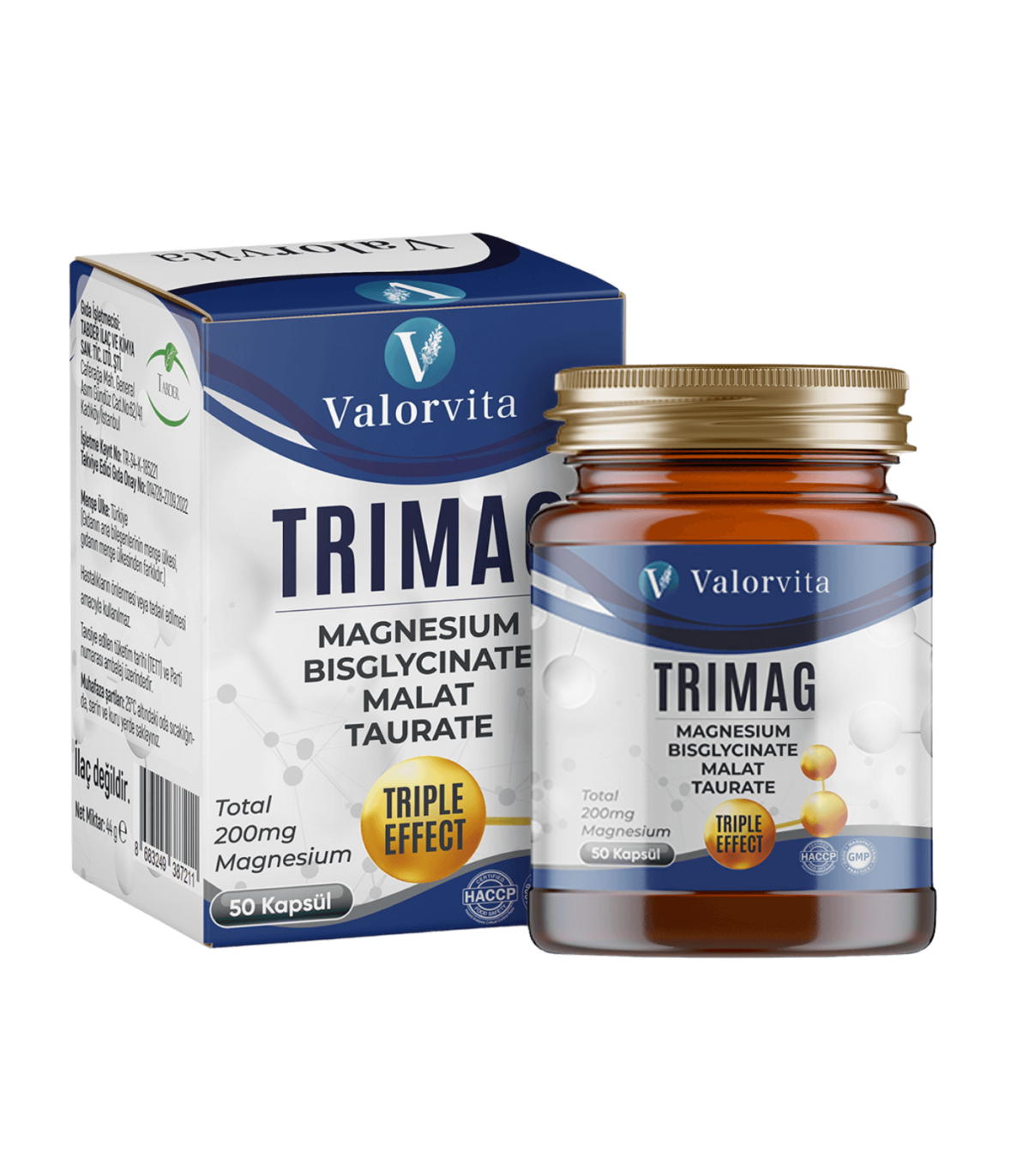 ValorVita Trimag 3'lü Etki Magnezyum Malat Taurat Bisglisinat İçeren Kapsül 50 Adet - Görsel 3